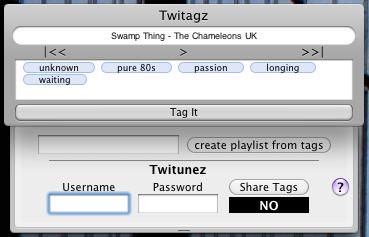 TwiTagz 1.0 : Main window