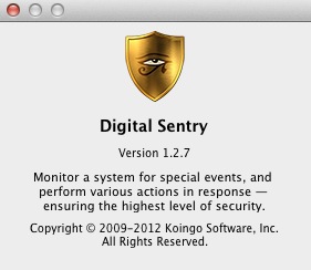 Digital Sentry 1.2 : About window