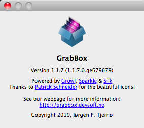 GrabBox 1.1 : Program version