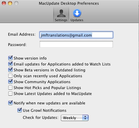 MacUpdate Desktop 5.0 : Preferences