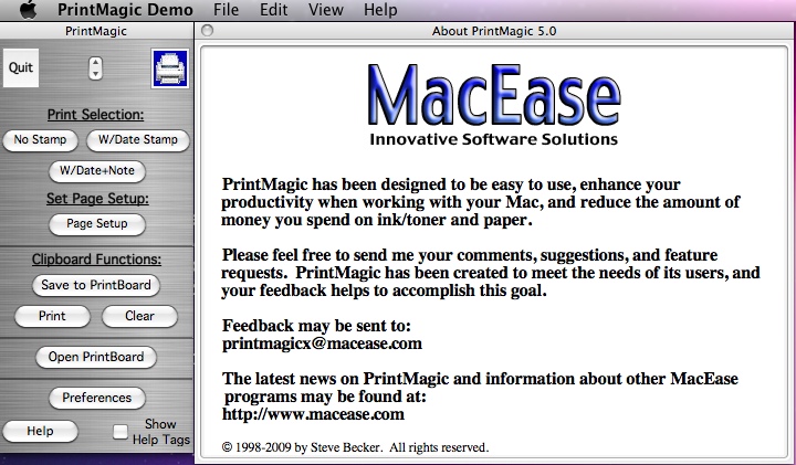 PrintMagic Demo 5.0 : Main window