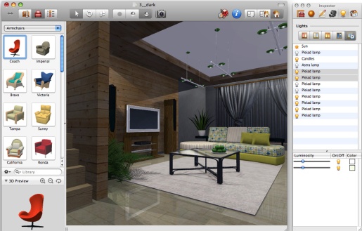 Live Interior 3D Standard Edition 2.6 : Main interface