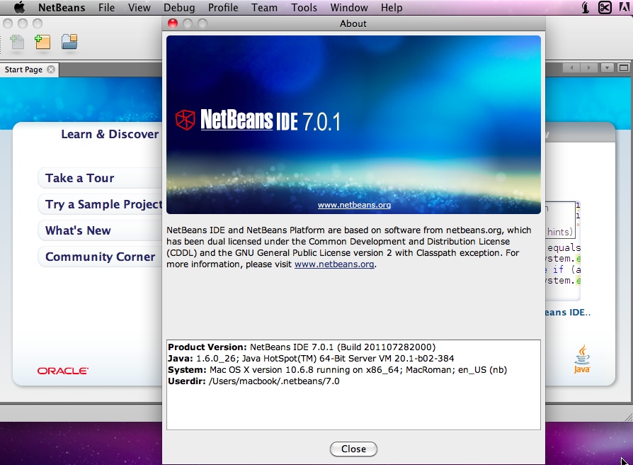 NetBeans M1 7.0 : Main window