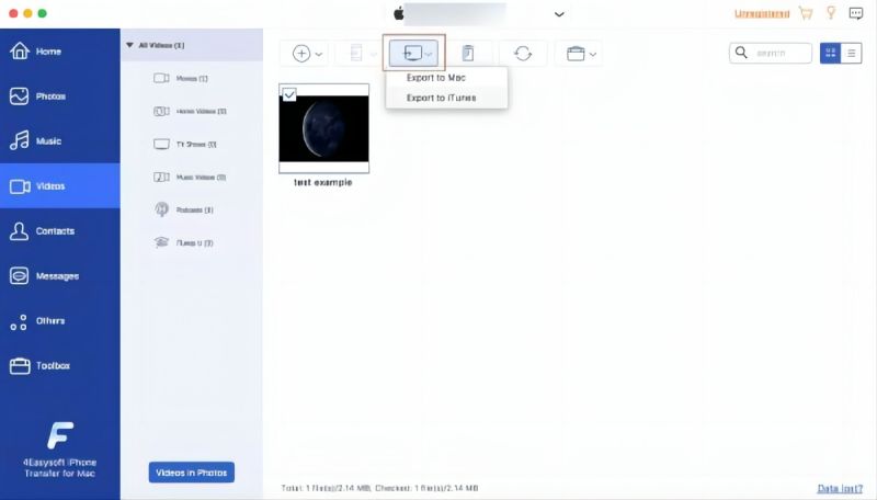 4Easysoft iPhone Transfer for Mac 1.0 : Main Window
