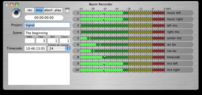 BoomRecorder 7.2 : Main window