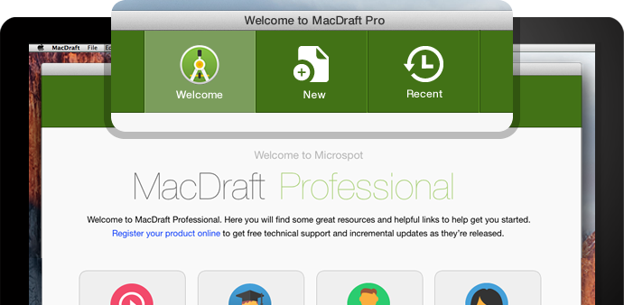 MacDraft Pro 6.2 : New Welcome Window with templates and video tutorials!