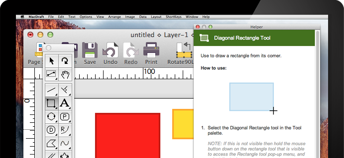 MacDraft Pro 6.2 : Learn how tools work with the Helper palette