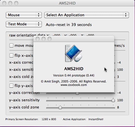 AMS2HID 0.4 : Main window