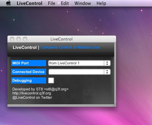 LiveControl 5.1 : Main window