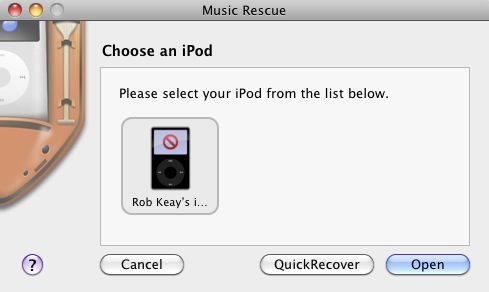 Music Rescue 4.5 : Choose iPod
