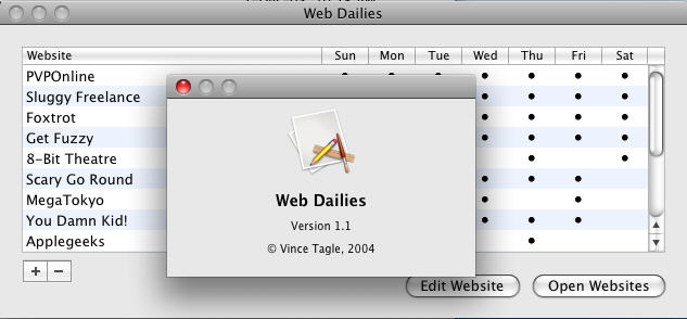 Web Dailies 1.1 : Main Window