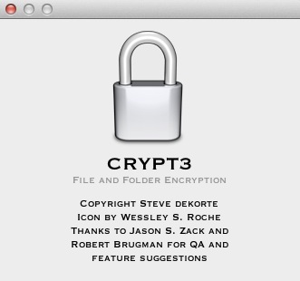 Crypt 3.0 : About window