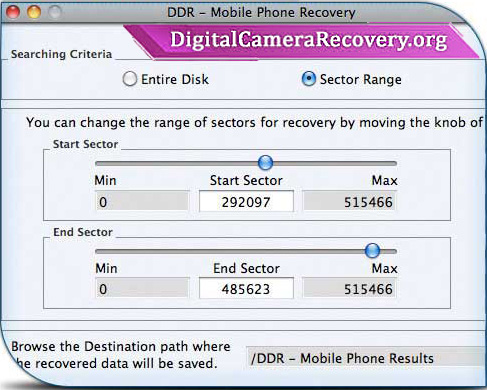 Mobile Phone Recovery Software for Mac 7.5 : Main Window