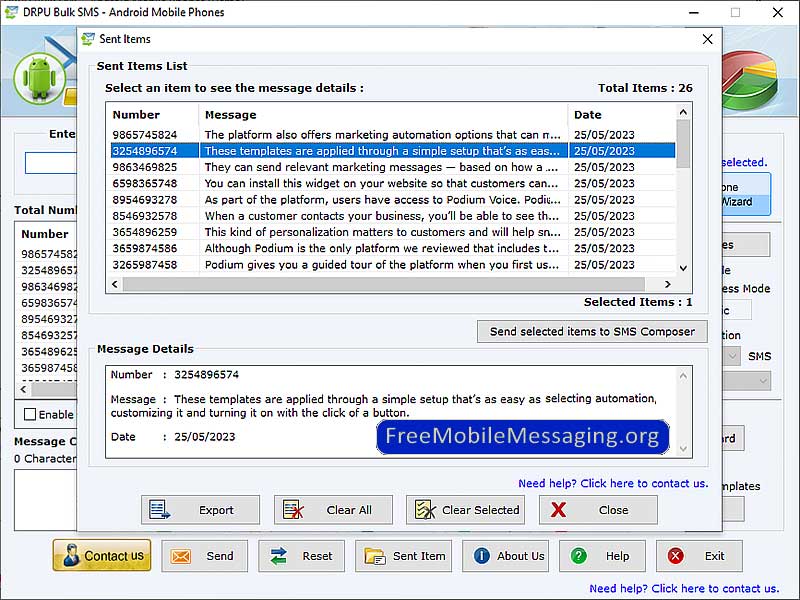 Mac Bulk SMS Software 7.6 : Main Window