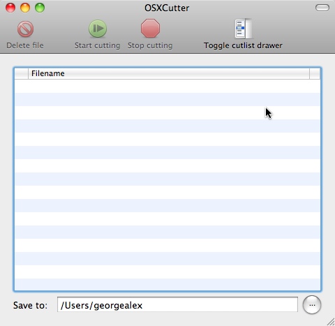 OSXCutter 1.0 : Main Window