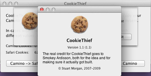 CookieThief 1.1 : Main Window