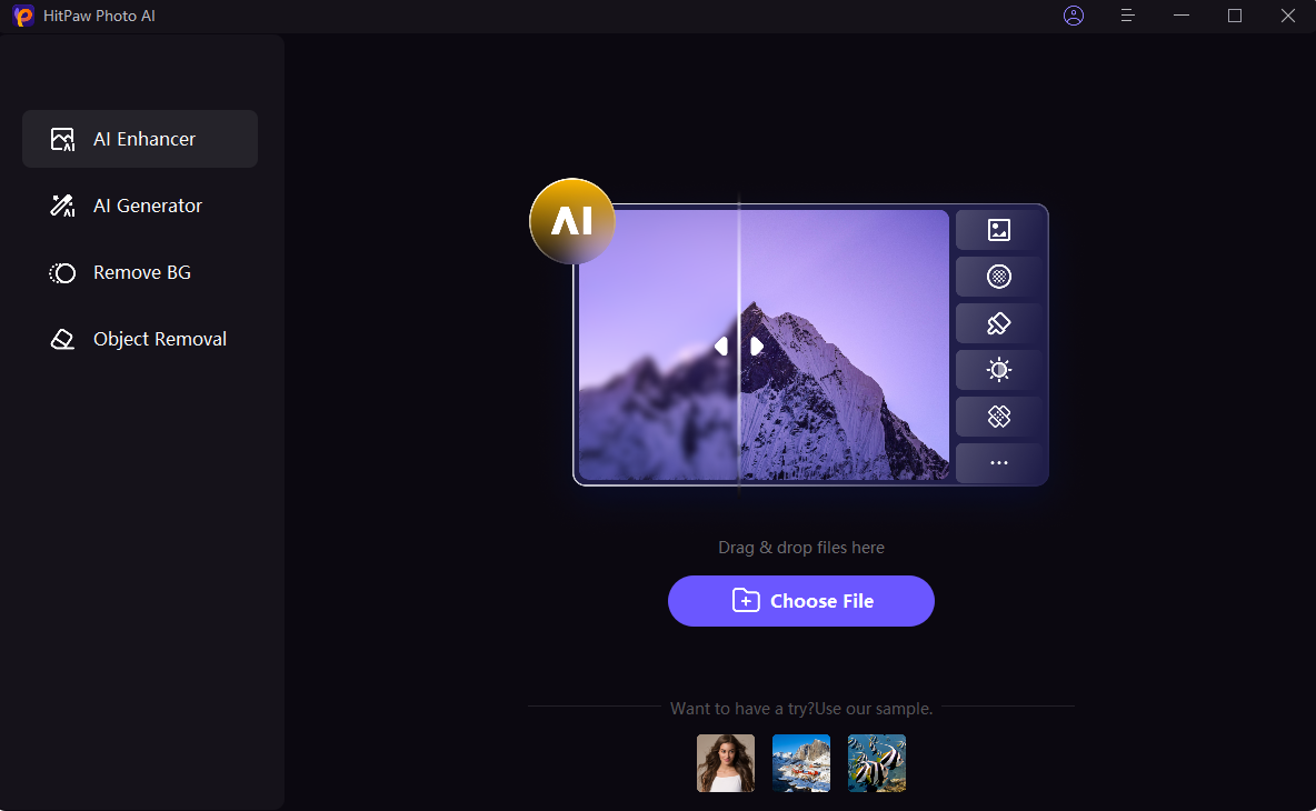 HitPaw Photo AI for Mac V3.0.0 : Main Window