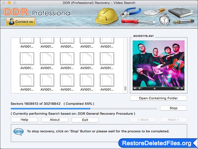 Mac Restore Files - Digital Camera 8.1 : Main Window
