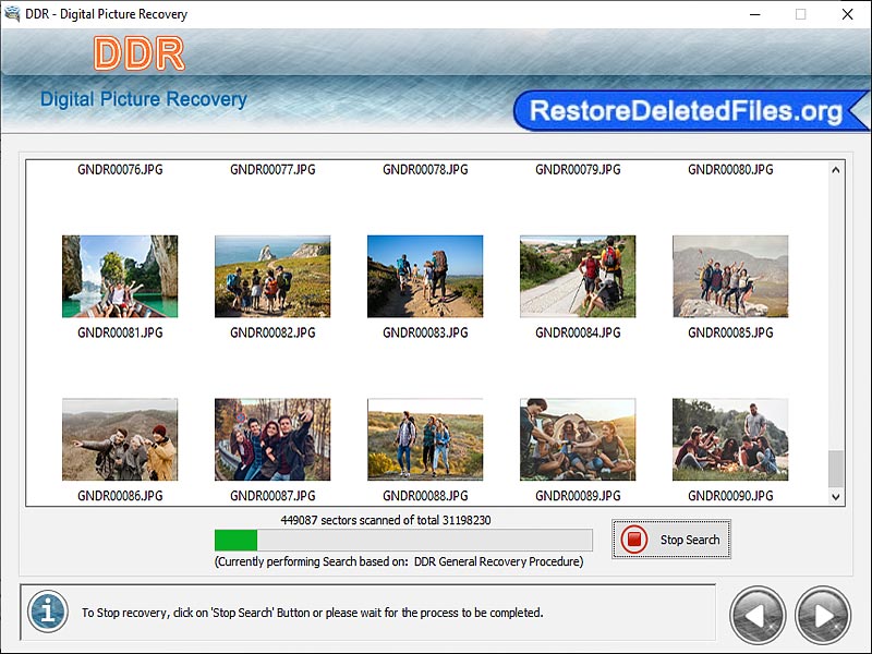 Mac Restore Software - Digital Photos 8.2 : Main Window