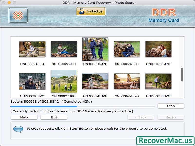 Recover Mac for Memory Card 3.5 : Main Window