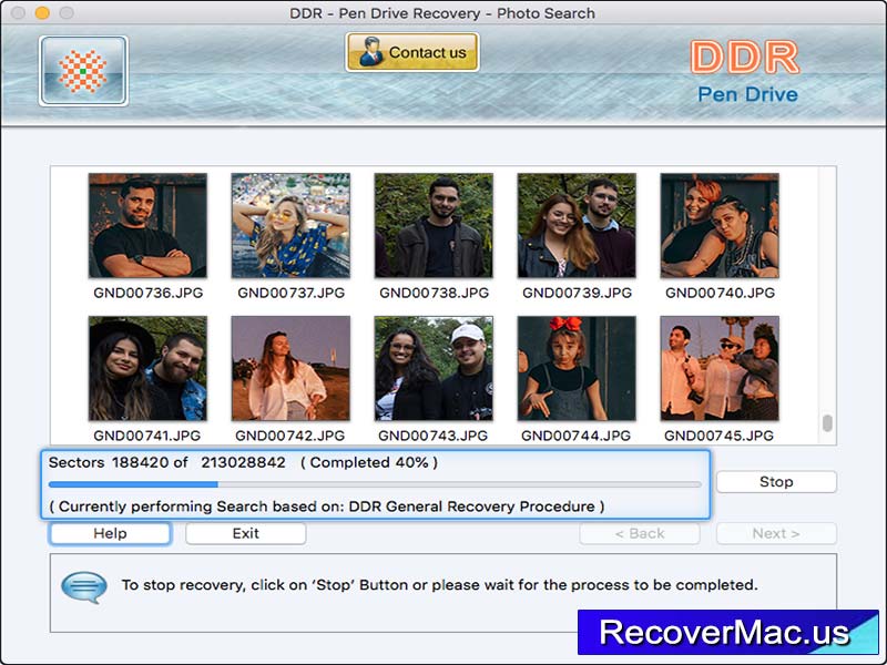 Recover Mac for USB Drive 7.3 : Main Window