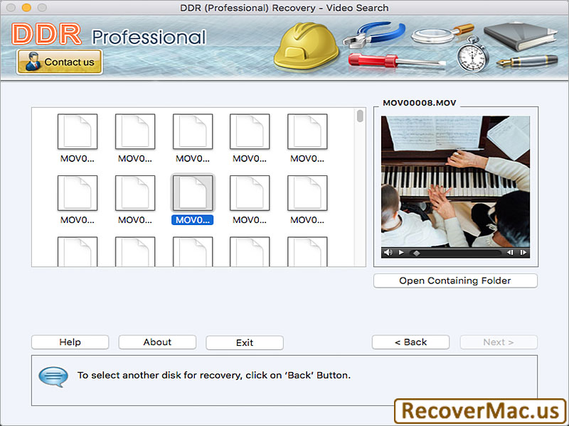 Recover Mac Professional Software 3.9 : Main Window