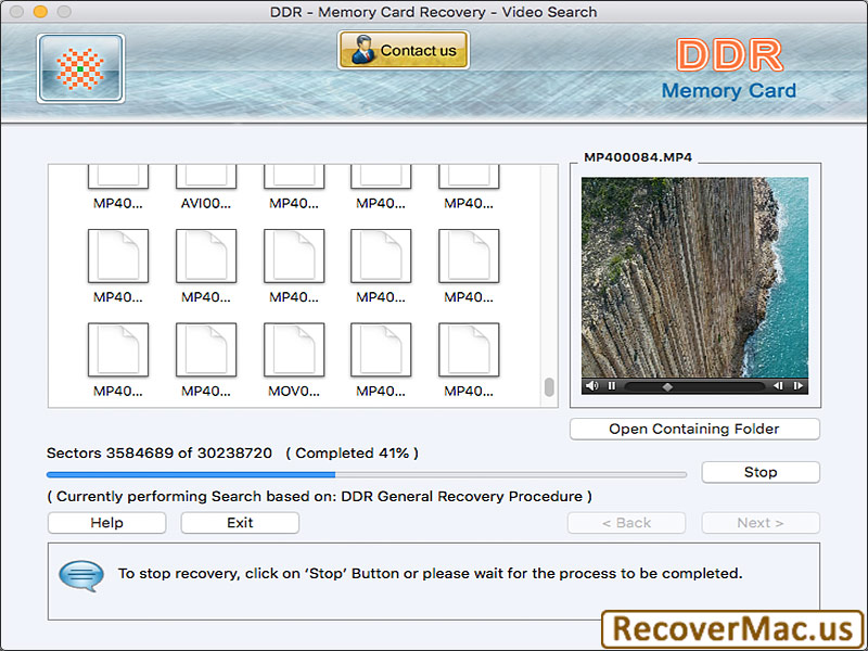 Recover Mac for Memory Card 6.5 : Main Window