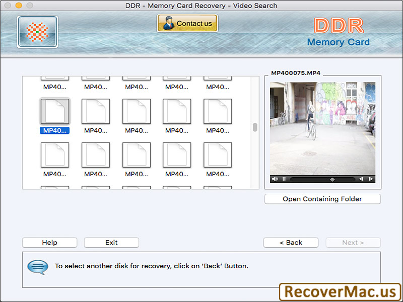 Recover Mac for Memory Card 4.2 : Main Window