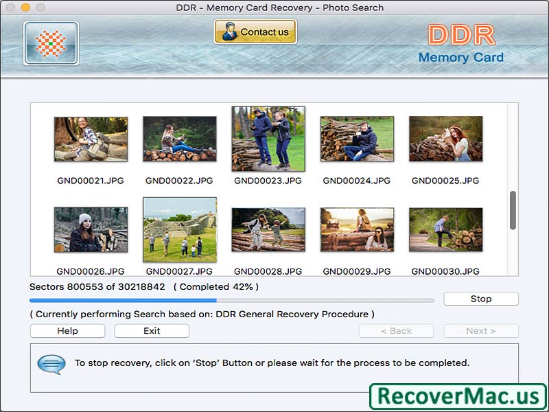 Memory Card Recovery Software for Mac 4.2 : Main Window