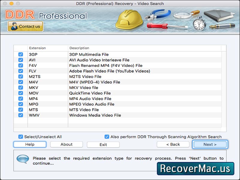 Recover Mac Professional Software 7.5 : Main Window