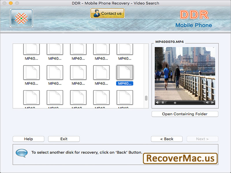 Recover Mac for Mobile Phone 7.5 : Main Window