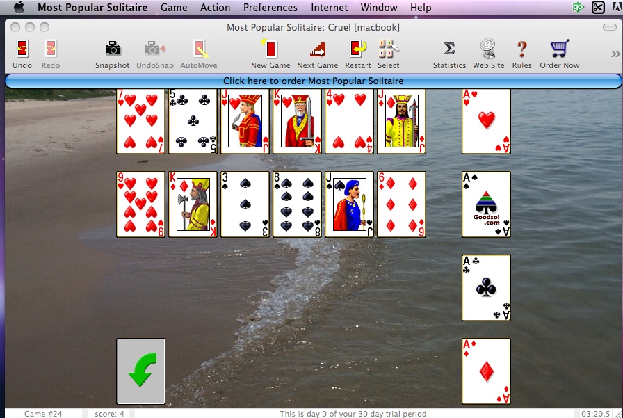 Most Popular Solitaire 2.0 : Main window