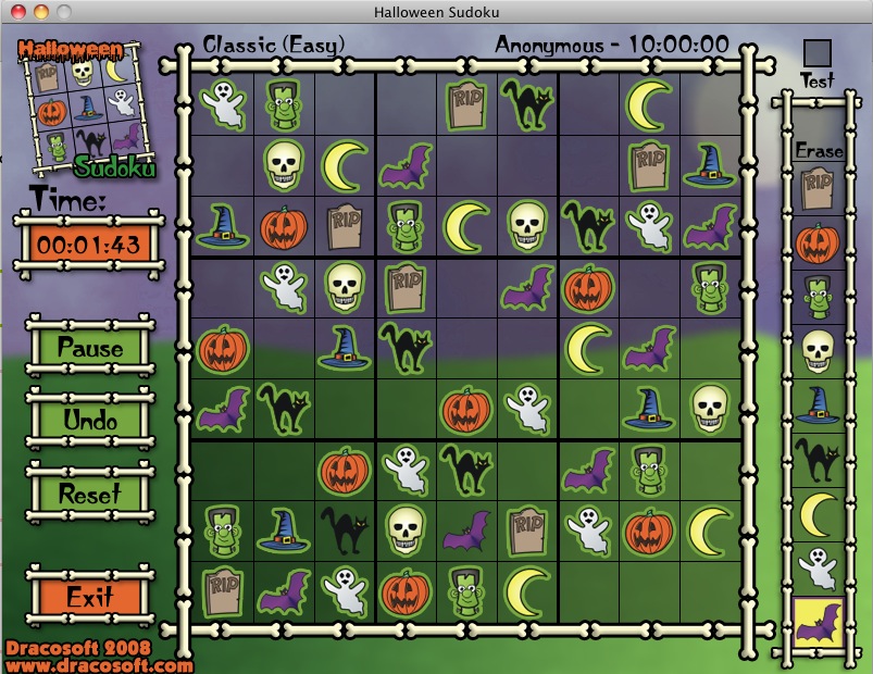 Halloween Sudoku 1.0 : General view
