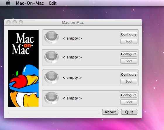 Mac-On-Mac 0.2 : Main window