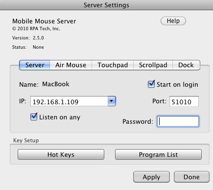 Air Mouse Server 2.5 : Server