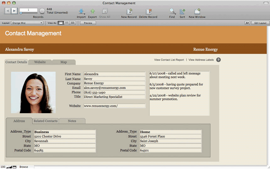 FileMaker Pro 11.0 : Contact Management