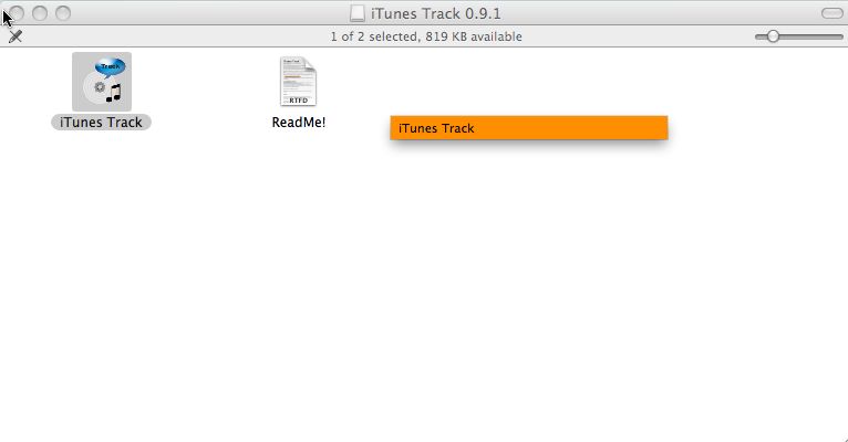 iTunes Track 0.9 : Main window