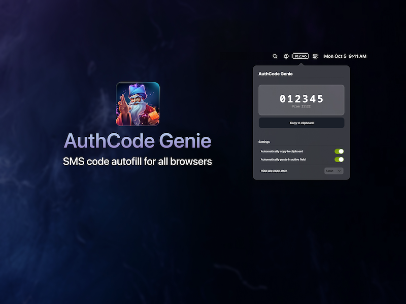 AuthCode Genie For Mac 1.0 : Main Window