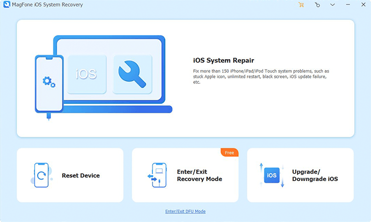 MagFone iOS System Recovery for Mac 1.0 : Main Window