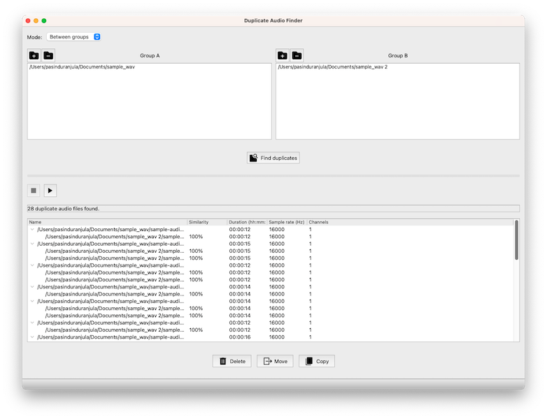 Duplicate Audio Finder for Mac 1.1 : Main Window