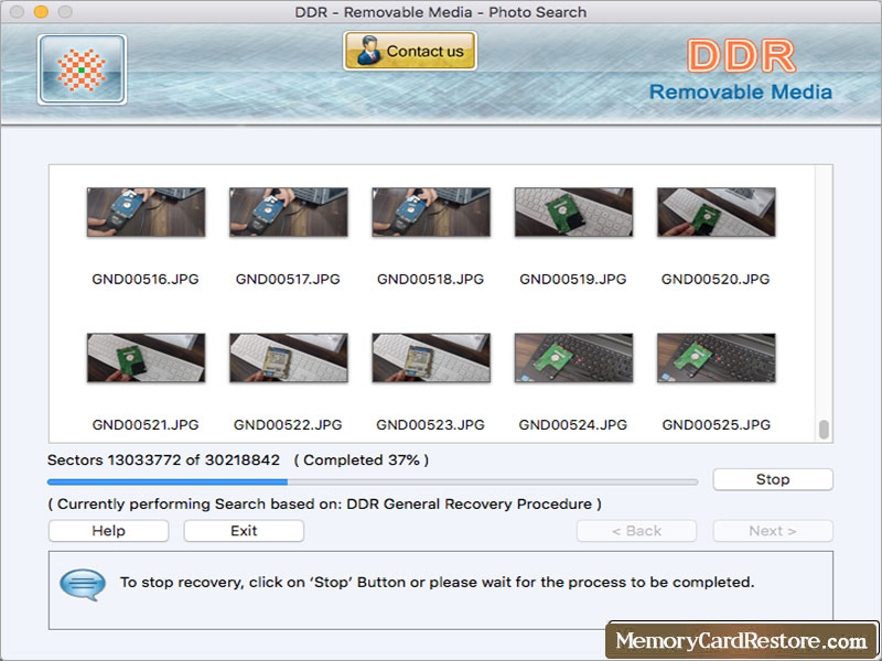 Mac USB Digital Media Data Recovery Software 5.6 : Main Window