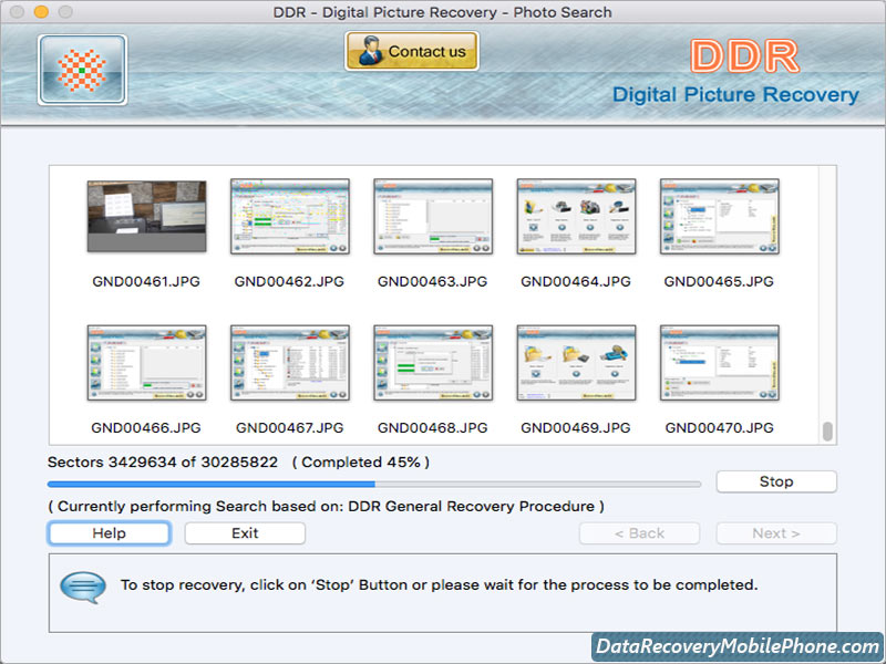 Mac Data Recovery for Digital Pictures 4.0 : Main Window