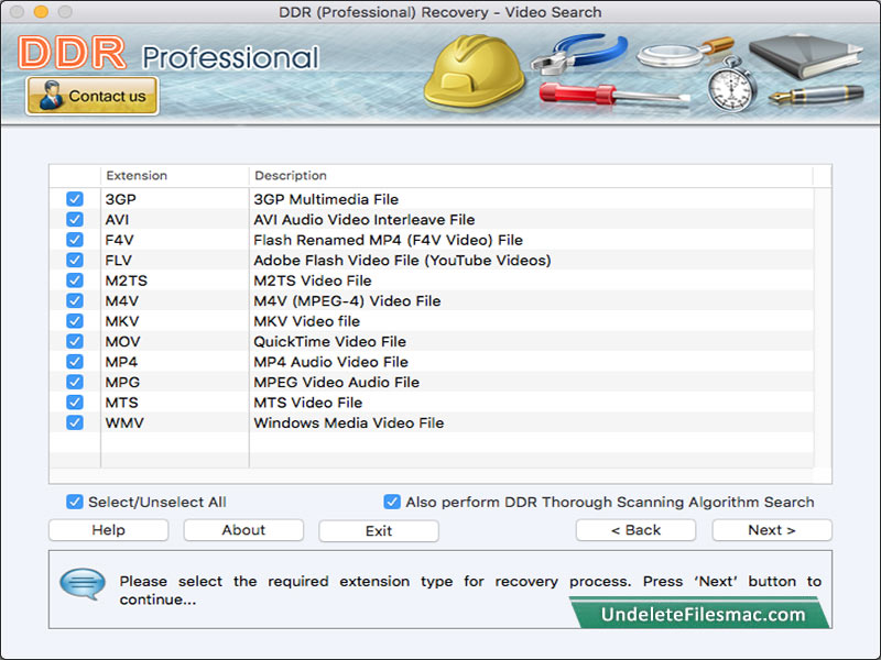 Mac DDR Recovery Software - Professional 2.3 : Main Window