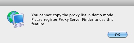 ProxyServerFinder 1.0 : Limitation