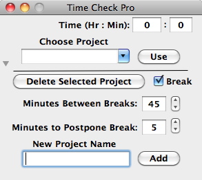 Time Check Pro 2.1 : Main Window