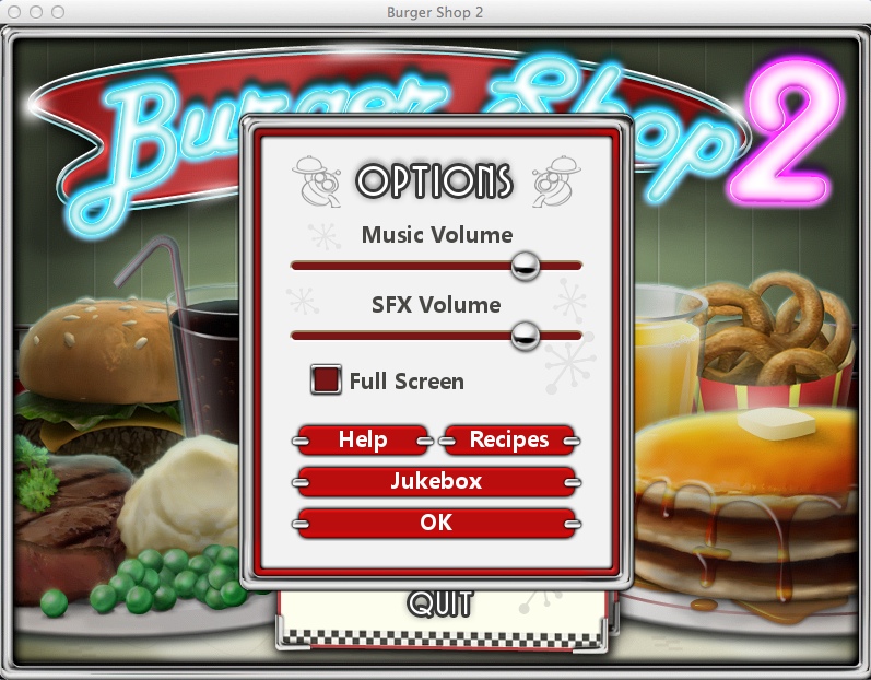 Burger Shop 2 1.0 : Game Options