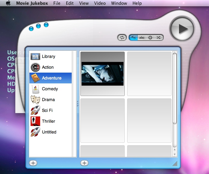 Movie Jukebox 1.2 : Main window