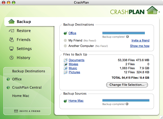 CrashPlan 3.0 : User Interface