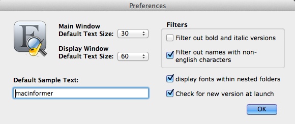 Font Sleuth 2.0 : Preferences
