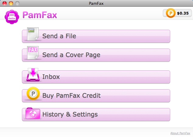 PamFax 3.4 : Main Window
